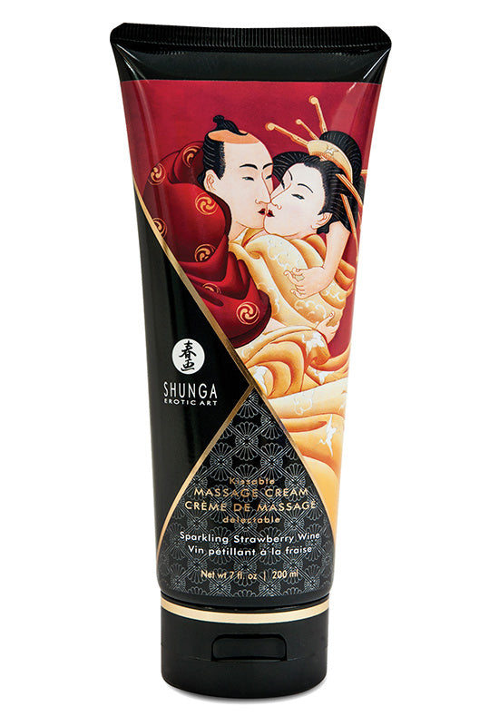 Creme Massagem Hidratante Comestível Morango 200ml - Shunga