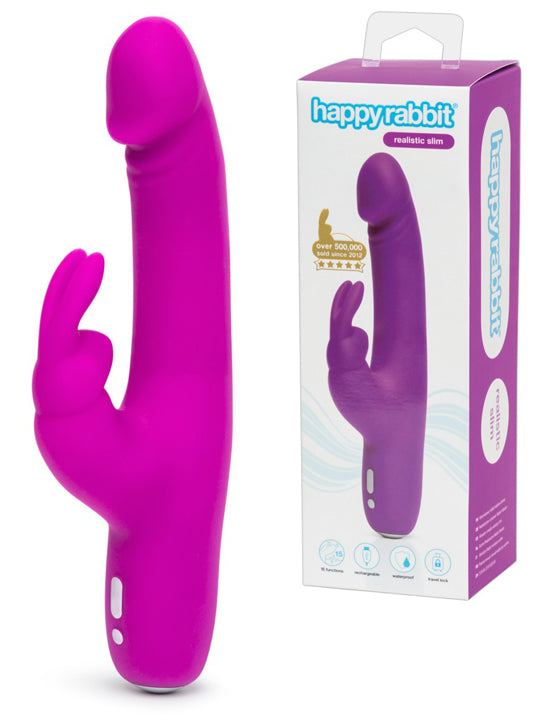 Vibrador Com Estimulador Clítoris - Realistic Slim