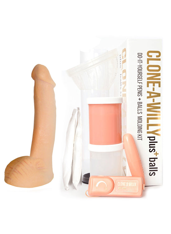 Kit Clone-a-Willy Com Testículos e Vibrador