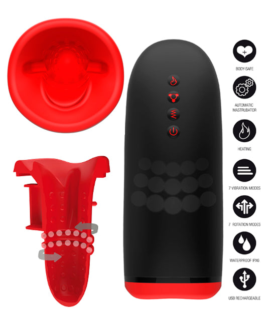 Masturbador Com Aquecimento E Rotação - Beaded Tongue