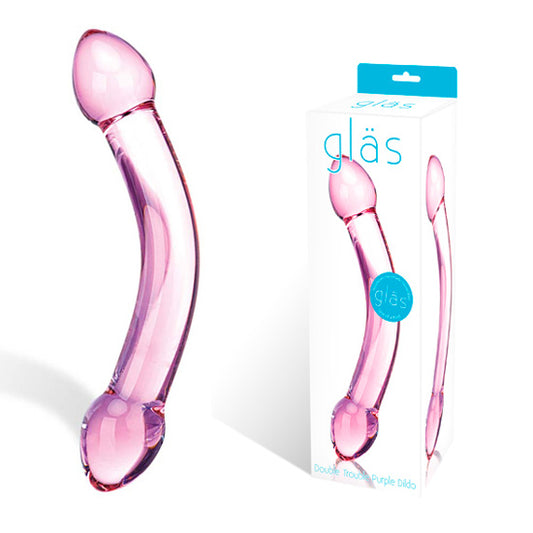 Consolador Double Trouble Gläs - 19cm