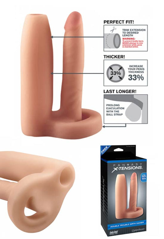 Manga de Pénis Dupla Penetração 3 Em 1