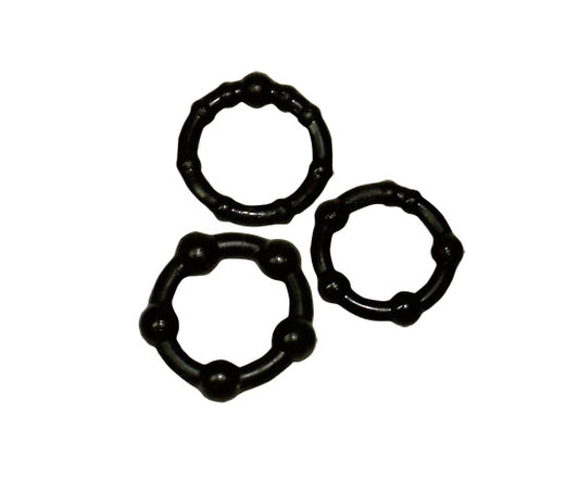 Conjunto Anéis Ereção - 21 - 23 - 24mm Preto/ Transparente