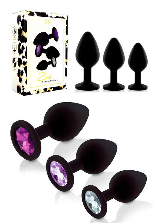 Kit 3 Botões De Rosa Silicone Preto - Rianne S