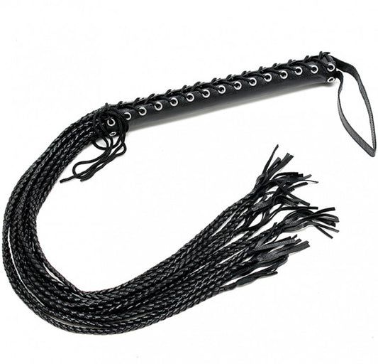 Chicote Flogger 12 Tranças - 90cm Preto