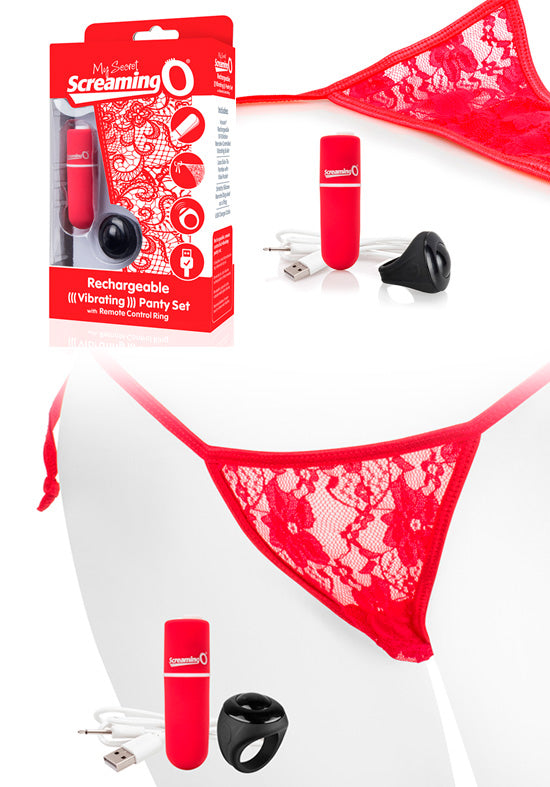 Tanga Com Vibração Comando À Distância - Vermelho/Preta