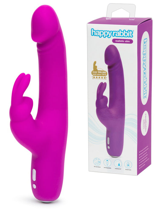 Vibrador Com Estimulador Clítoris - Realistic Slim