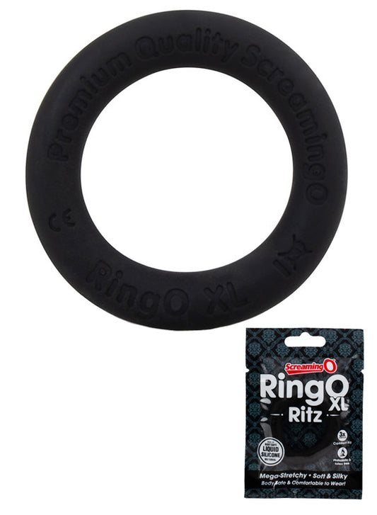 Anel Ereção Super Extensível Ringo Ritz - Preto XL