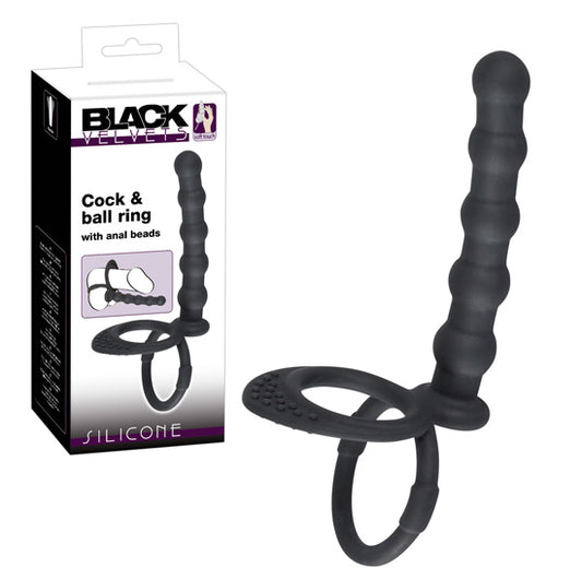 Anel Duplo & Tira Bolas Anal - Black Velvets