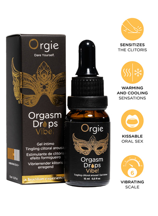 Gotas Estimulantes de Clítoris Com Vibração - Orgasm Drops Vibe 15ml