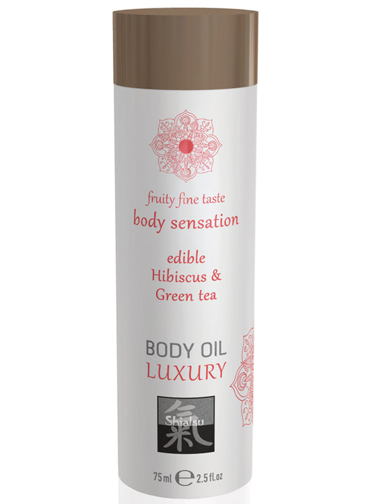 Óleo Corpo & Massagem Comestível - Hibisco e Chá Verde - 75ml