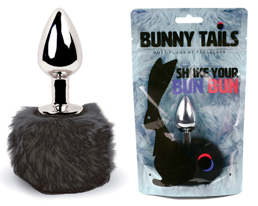 Plug Anal Rabo Coelhinho Metal - Preto/Roxo/Rosa
