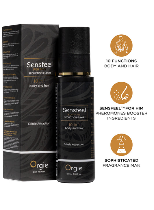 Elixir Corpo e Cabelo Com Feromonas - Sensfeel Homem 100ml