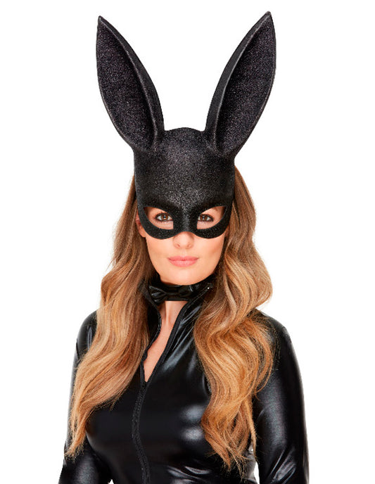 Máscara Coelha Brilhante Preta