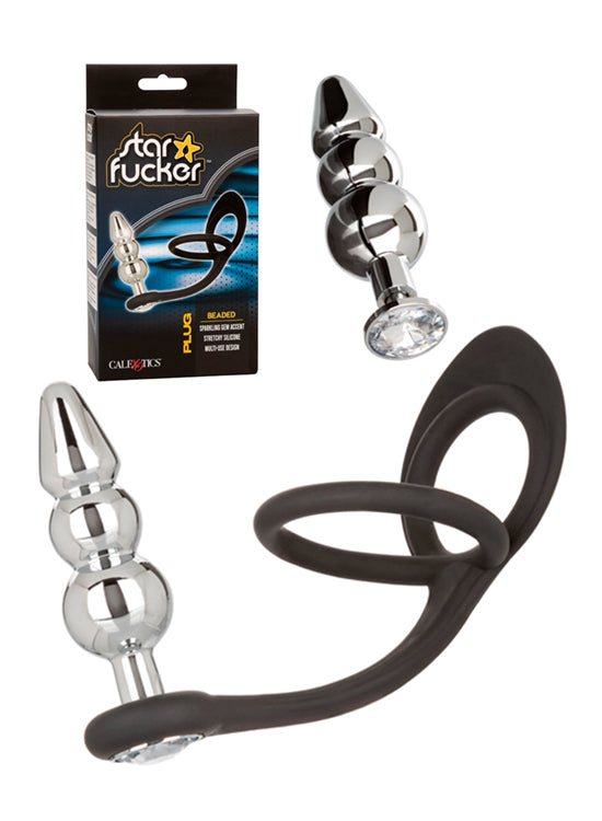 Plug Anal Bolas Com Anel De Ereção - 8.5cm