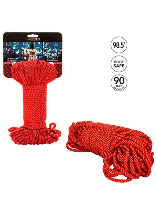 Corda Shibari 30m Vermelha/ Preta