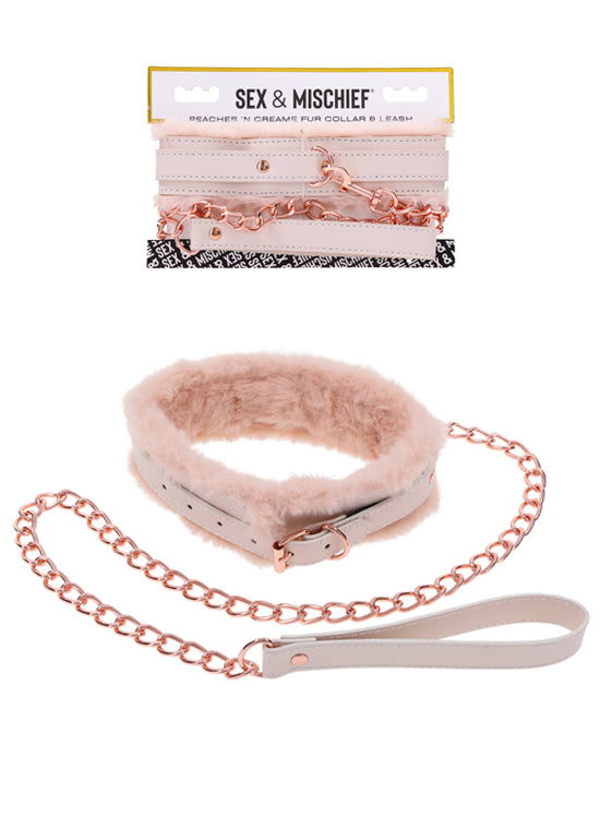 Coleira Com Trela Rose/Gold