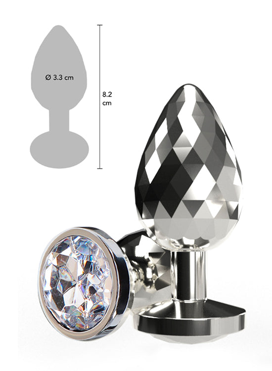 Plug Anal Botão De Rosa Metal - 7.2cm