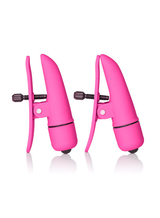 Pinças De Mamilos Com Vibração - Roxo/ Rosa
