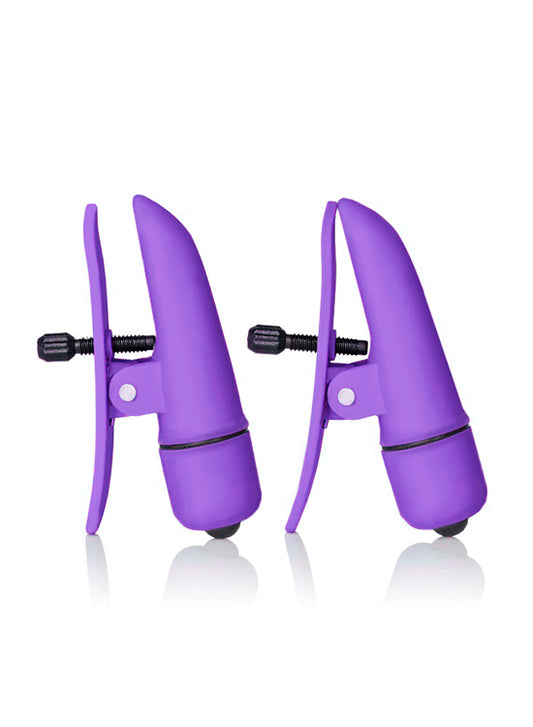 Pinças De Mamilos Com Vibração - Roxo/ Rosa