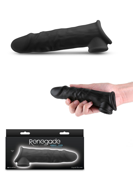 Manga Extensora de Penis Elevada Qualidade - Preto Fino 19cm